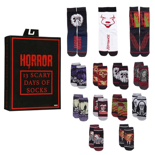 Bioworld Horror Movies 13 Scary Days Of Socks Advent Adult Ankles And Crews Gift Box Set 13 Pairs