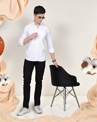Image of Majestic Man Premium Cotton Slub Slim Fit Comfortable Solid Stylish Trousers