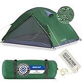VALKENBERG Zelt 1-2 Personen, dunkelgrün - Ideales 1-2 Mann Zelt - Kleines Packmaß & Ultraleicht - Trekkingzelt - Ideal als Festival Zelt, Trekking Zelt oder Angelzelt - Outdoor Tent