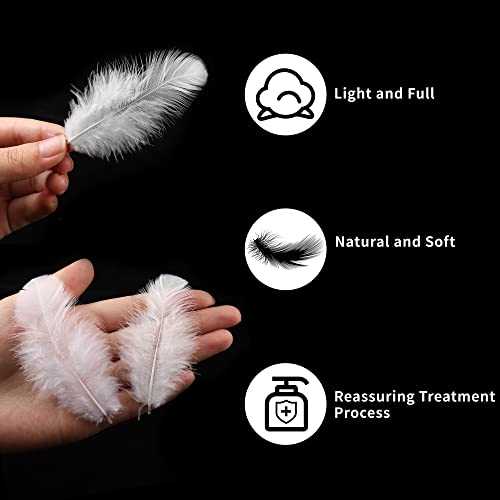 Soarer 300Pcs White Feathers For Crafts - 3-5Inch Feathers Bulk For Wedding Home Party, Dream Catcher Supplies And Diy Crafts(White) #TOP3