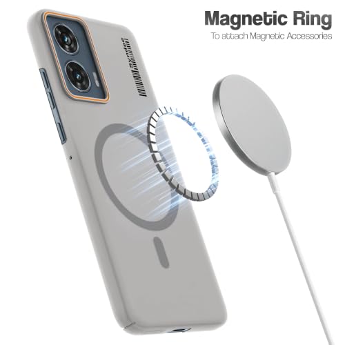 Image of Mr. Case Back Cover for Motorola Moto Edge 50 Fusion 5G Sleek Frosted Translucent Back Only Compatible with Wireless Magnetic Accessories | Anti-Scratch Shockproof Phone Case - Grey