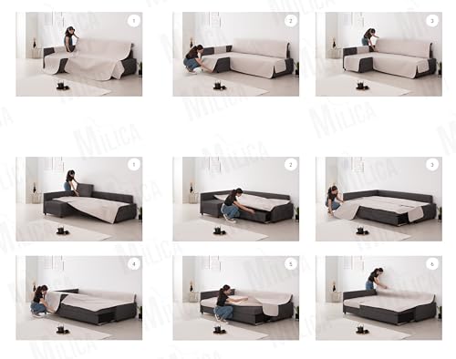 Milica Gepolsterter Bezug kompatibel mit IKEA Friheten Ecksofa | Waschbarer Schutz in elegantem Design | Für Linke oder rechte Chaiselongue geeignet | Für Haustiere und Kinder geeignet | Farbe Rot