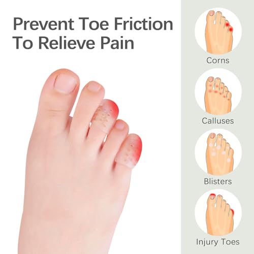 Image of 50 Pcs Silicone Anti-Friction Toe Protector, Breathable Toe Sleeves, Soft Clear Gel Toe Protectors for Men and Women, Little Toe Covers for Corns, Blisters, Calluses, Pain Relief