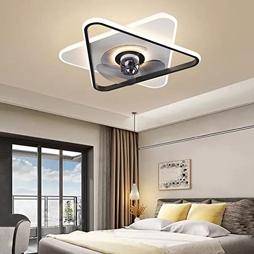 SYLKWOR Ceilifan - Ventilador con luz para dormitorio, con control remoto, moderno, silencioso, para el hogar, luz integrada con temporizador