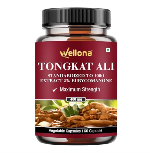 Image of Tongkat Ali Supplement Root Extract 400mg Capsules, 2% Eurycomanone Herbal Supplement for Men | Standardized to 100:1 | Maximum Strength (60 Veg Capsules) (Pack of 1)