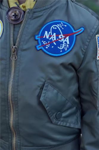 Image of OYSTERBOY Youth NASA MA-1 Flight Light Weight Jacket Military Coat for Kids Boys
