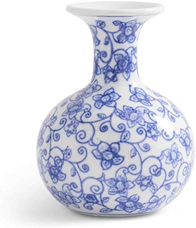 Home Decor Vases White And Blue K K Interiors 16218a 3 8 Inch W Floral Porcelain Bud Vase Sabkno Com