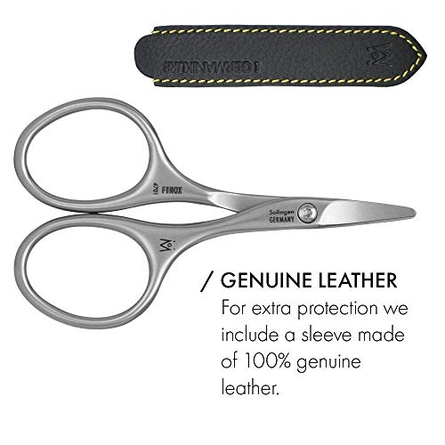 Germanikure Tower Point Cuticle Scissors - Self-Sharpening Finox22 Titanium Coated Stainless Steel Professional Manicure Tools In Leather Case - Ethically Made In Solingen Germany - 2705 #TOP7