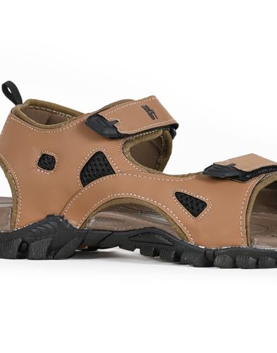 Image of PARAGON Men Colourblocked Brown Sandals