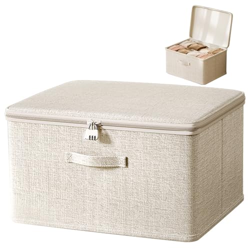 Boîte de rangement avec serrure conteneur pliable empilable lavable - 3