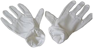 Men's 100% Soft White Cotton Gloves (Large) x 2 Pairs