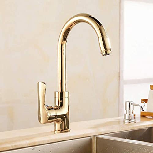 Robinet en laiton doré chic et mitigeur pour évier de cuisine élégant
