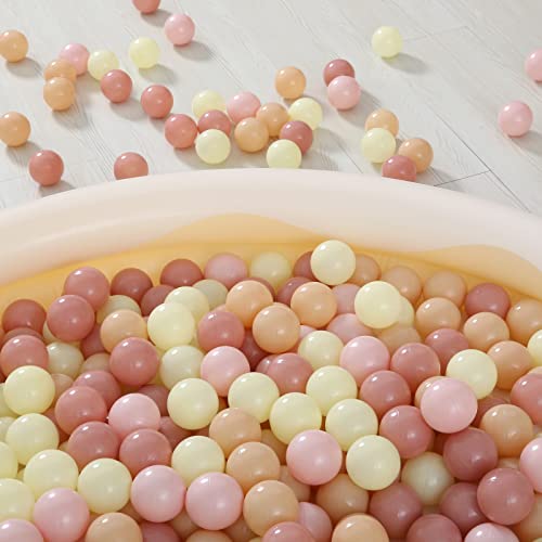 Realhaha Ball Pit Balls 100 Play Balls Plastic Balls for Baby Girls Toddlers Kids Play Tent Pool Playhouse Playpen Party Decoration, Pink Yellow