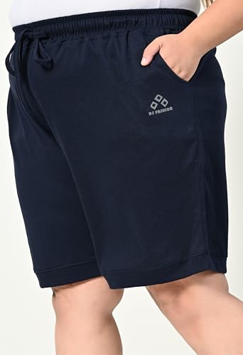 Image of Women's Plus Size Bermunda Shorts | Knee Length Cotton Short | Half Pants for Womens