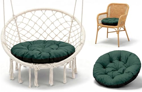 Amazinggirl Coussin Chaise Suspendu et rotin Jardin 60 cm - Rond Coussins de Fauteuil siège Suspendue et papasan papasan pour extérieur et intérieur Vert...
