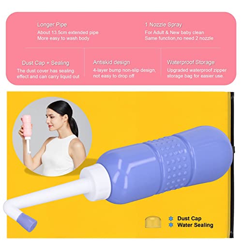 Przenośny bidet toaletowy, praktyczny prysznic tylny do toalety, pojemność 650 ml, wygodny bidet ręczny dla lepszej higieny, łatwy w obsłudze i ustawieniu (niebieski)