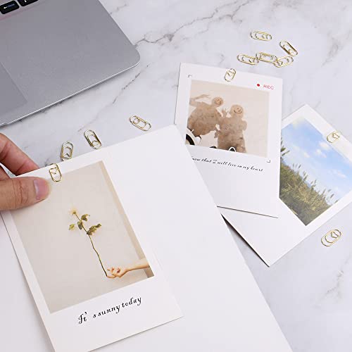 Vicloon Small Paper Clips, 130Pcs Heart Shaped Paperclips Metal Paper Clips Bookmark Clips Small Bookmark for School Office Document Organizing Gold