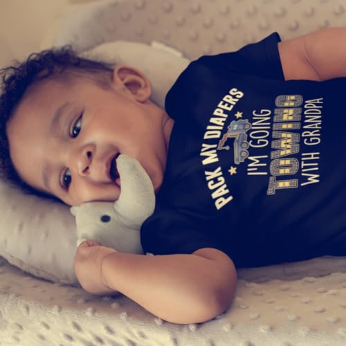 I'm Going Towing with Grandpa Tow Truck Baby One Piece Bodysuit Or Toddler Shirt Cute Childrens Clothing4