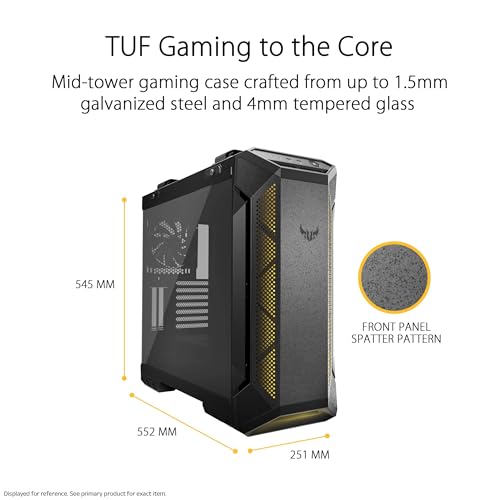 Image of ASUS TUF Gaming GT501 White Edition Mid-Tower Gaming Case, EATX Support, Pre-Installed Four Fans, 2 x USB 3.1 Front Panel, Smoked Tempered Glass, Steel Construction, 2 Year Warranty