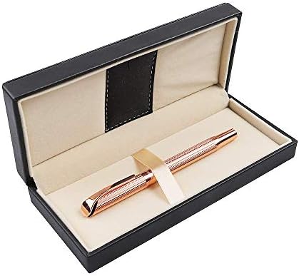 Pemmeed Rollerball Liquid Ink Pens for Women Luxury Box Gel Black Ink Fancy Pen Refillable for Executive Office,Professional,Birthday Nice Pens G5(Rose Gold)