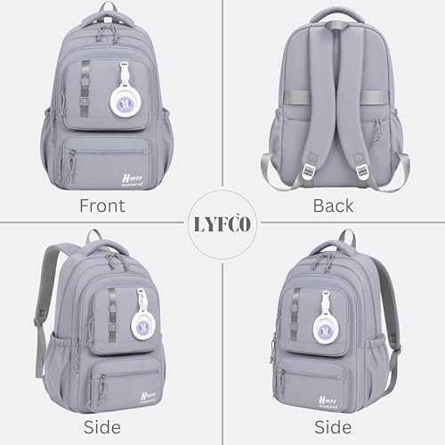 Image of Korean Style School & College Backpack with Detachable Pouch | 18 Inch Large capacity bag for Girls & Boys Age of 12-16 years | Best for School, Tution, Travel, Camping