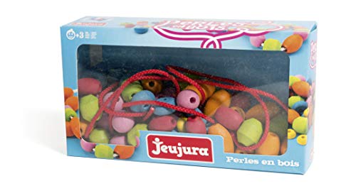 41BN9nPeXiL Jeujura - 8365-Tableau en Bois-Perles en Bois - Coffret de 90 Perles