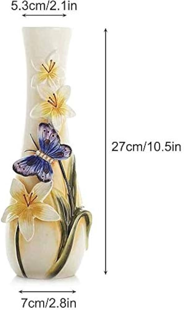 大型花瓶　展覧会出品作品 Amazon.co.jp: 花瓶 フラワーベース 花器 蝶エンボスセラミック