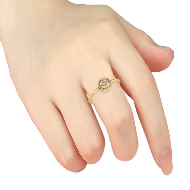 Image of DISHIS 14K /18K Yellow Gold Diamond Ring for Women