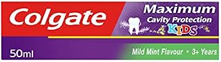 Colgate Kids Maximum Cavity Protection Mild Mint 50ml Toothpaste (Pack of 1) | 3+ years | Strengthens enamel | Clinically proven to fight tooth decay