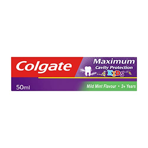Colgate Kids Maximum Cavity Protection Mild Mint 50ml Toothpaste (Pack of 1) 3+ Years Strengthens Enamel Clinically Proven to Fight Tooth Decay