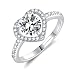 M&Ostyle 925Silver Moissanite Adjustable Engagement Ring, Promise Eternity Ring for Women,Wedding Rings,Jewelry Gift,Friendship Promise Fashion Jewelry Valentine Gifts for Women