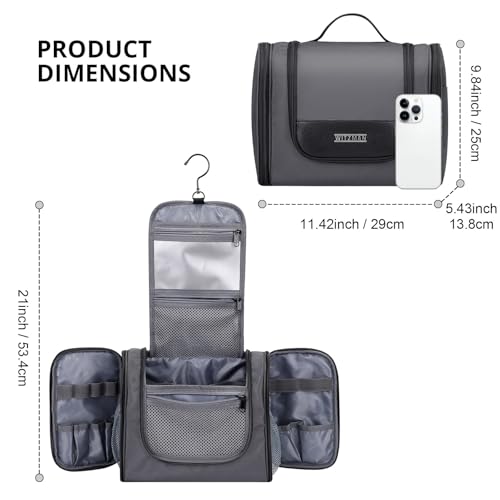 WITZMAN Toiletry Bag for Men Nylon Hanging Water-Resistant Shaving Dopp Kit by WITZMAN - Image 6
