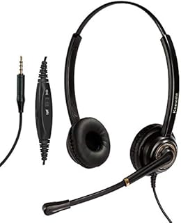 3.5mm Cell Phone/Smartphone Headset with Noise Cancelling Mic Compatible with Apple iPhone Samsung Huawei HTC ZTE BlackBerry LG iPad Tablet Laptop Computer Mac and Most Other Android Mobile Phones