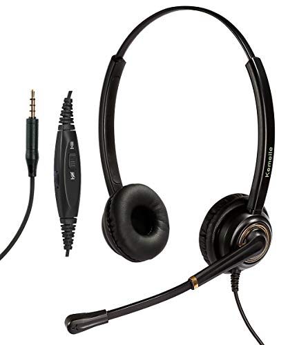 3.5mm Cell Phone/Smartphone Headset with Noise Cancelling Mic for Apple iPhone Samsung Huawei HTC ZTE BlackBerry LG iPad Tablet Laptop Computer Mac and Most Other Android Mobile Phones