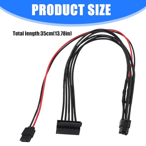 Cable adaptador de alimentación Mini6Pin a SATA 30cm y 35cm miniatura 3