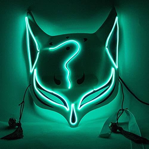 LED PVC Halloween Cosplay Cara Cubierta, Tamaño Ajustable Máscara Transpirable para Fiestas y Actuaciones de Escenario (Genericga8fgviswz-210809WM48-3)