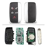 Heart Horse Obudowa kluczyka samochodowego z 5 przyciskami, zamienna, programowalny inteligentny kluczyk samochodowy 434 MHz do Land Rover Discovery Freelander Range Rover Evoque Sport LR4 (FCCID: