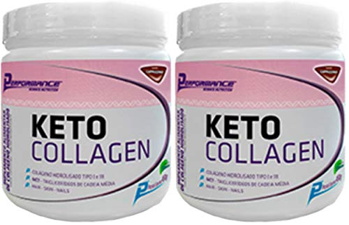 Keto Collagen Colágeno Hidrolisado Tipo 1 e 3 Cappuccino Performance Nutrition 450 g Kit 2 Unidades