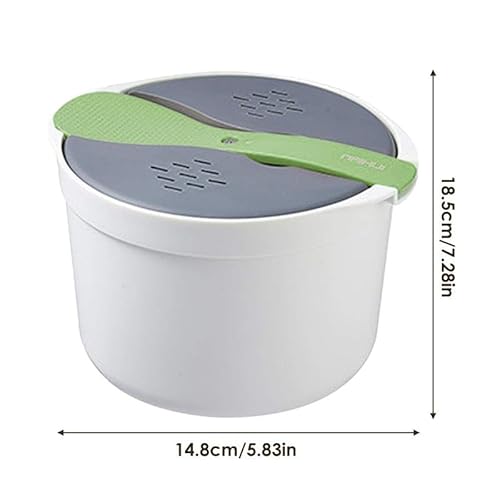 Ziyaeru Microwave Rice Cooker 2L Plastic Food Grade Microwave Cookware Non Stick Rice and Pasta Cooker Includes Rice Scoop Lid Strainer and Steaming Pot for Vegetable Dishwasher (Orange) - Image 9