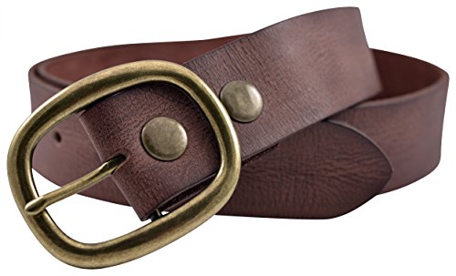 Vintage Full Grain Buffalo Leather Belt - Brown - TBS4115-2002