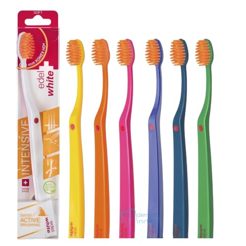Escova Dental EdelWhite Soft | Cerdas Macias | 6 Unidades | Cores Sortidas