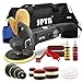 Produktbild Poliermaschine, SPTA 125mm/150mm/180mm Polierer mit Variable Geschwindigkeit Profiset - Schleifmaschine 1200 Watt Set + Polierschwamm Zubehörset, Polierteller, Wollscheibe für Auto KFZ Boot -SPTA0020