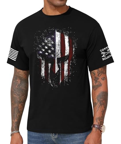 KESIHAN Men's USA Flag Graphic T Shirts American...