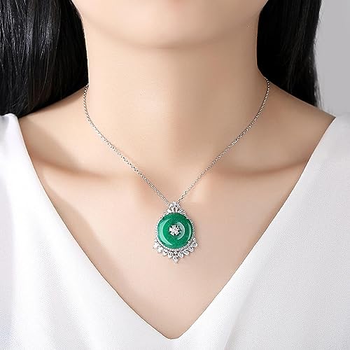 Collier pendentif pierre verte chic pour sublimer votre robe de mariée ou soirée - 3