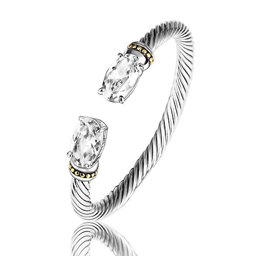 UNY Stainless Steel Cuff Bangles Crystal Mosaic Bracelet Bangle for Women Fashion Jewelry BR75854