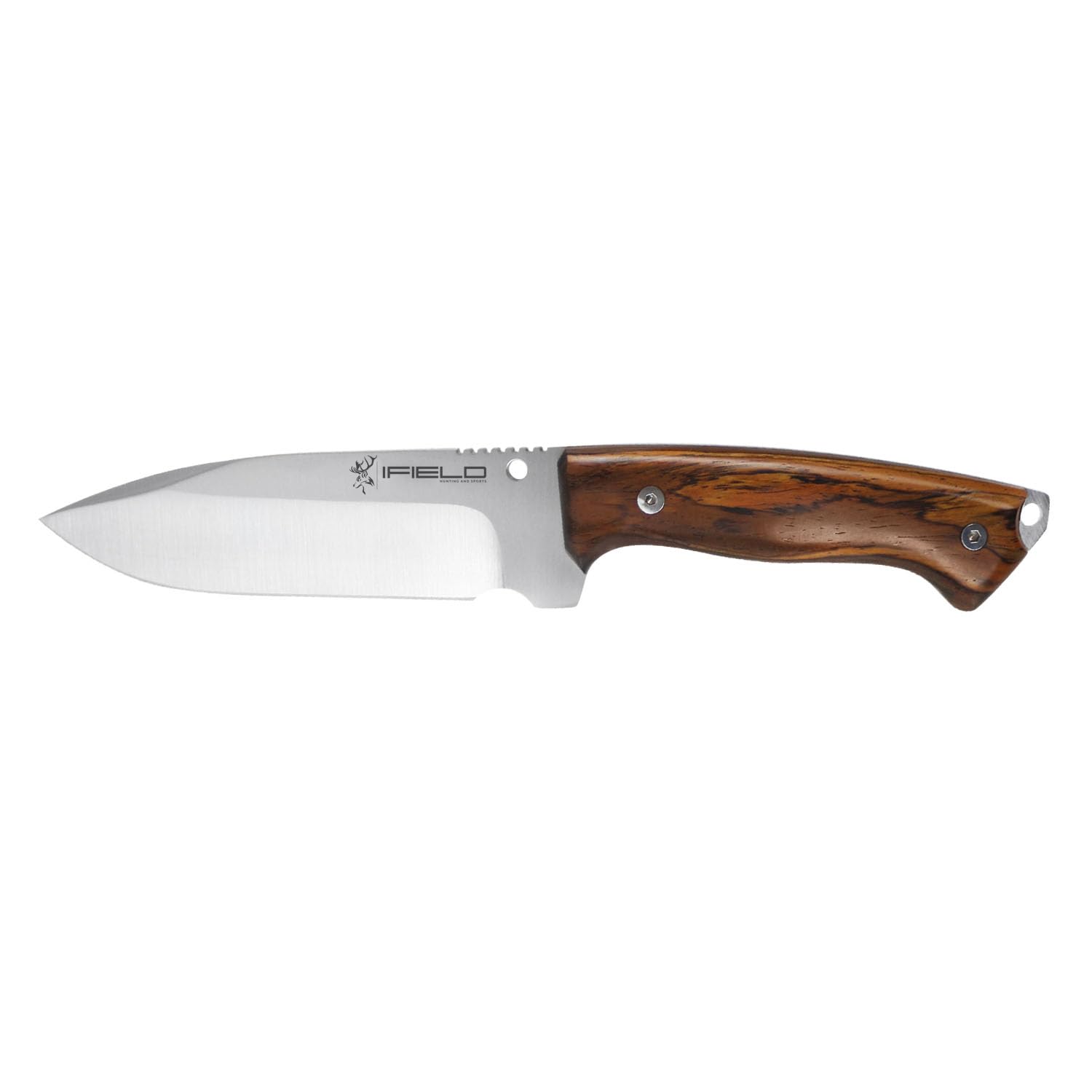 iFIELD EL29104 Multifunzionale escursionismo, caccia e sopravvivenza coltello per l'esterno, manico in legno Cocobolo con acciaio inox MOVA-58, fatto in Albacete (Spagna)