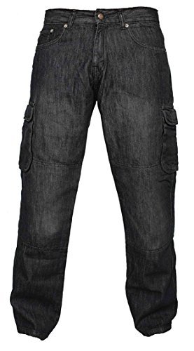 Mens Riding Motorcycle Pants Armored Motorbike Jeans with Aramid Protective Lining Adventure Touring Cargo Biker Pant Black