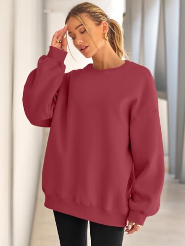 Image of EFAN Womens Oversized Sweatshirt Crewneck Sweater Casual Fall Outfits 2026 | Fleece Lined Stretchy Hoodies Basic Comfort Clothes Loose Maternity Workout Gym Lounge Wear Winter Airport Fashion