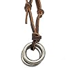 jonline24h Mens Womens Jesus Cross Pendant Adjustable Leather Cord Necklace Chain Brown