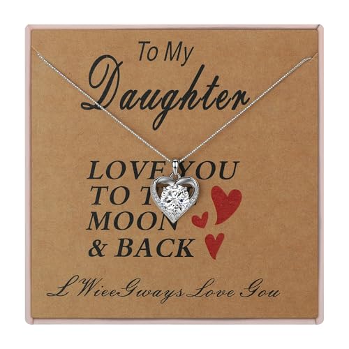 Heart Pendant Necklaces for Women Girls,Mothers Day Gifts for Mom Daughter Nana Grandma Wife Girlfriend Granddaughter Christmas Birthday Wedding Graduation Jewelry Gifts from Daughter Son,925 Sterling Silver Diamond Necklaces